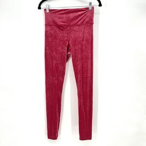 Athleta Elation Velvet Tight Leggings Womens Small Berry High Rise Yoga Pant